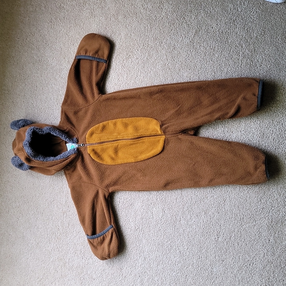 Cuddle Club, baby, brown bear cold weather winter body suit, 6-12 months
